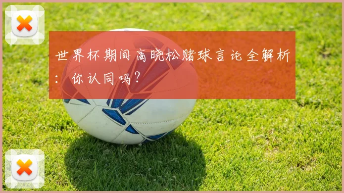 世界杯期间高晓松赌球言论全解析:你认同吗?